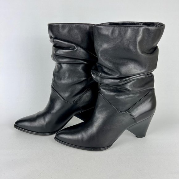 Stuart Weitzman Womens Black Leather Mid Calf Boots Slouchy size EU 35.5 US 5.5 - Picture 3 of 16
